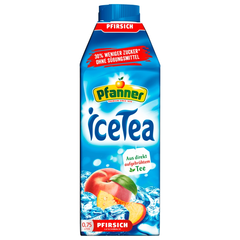 Pfanner Ice Tea Pfirsich 30% weniger Zucker 0,75l